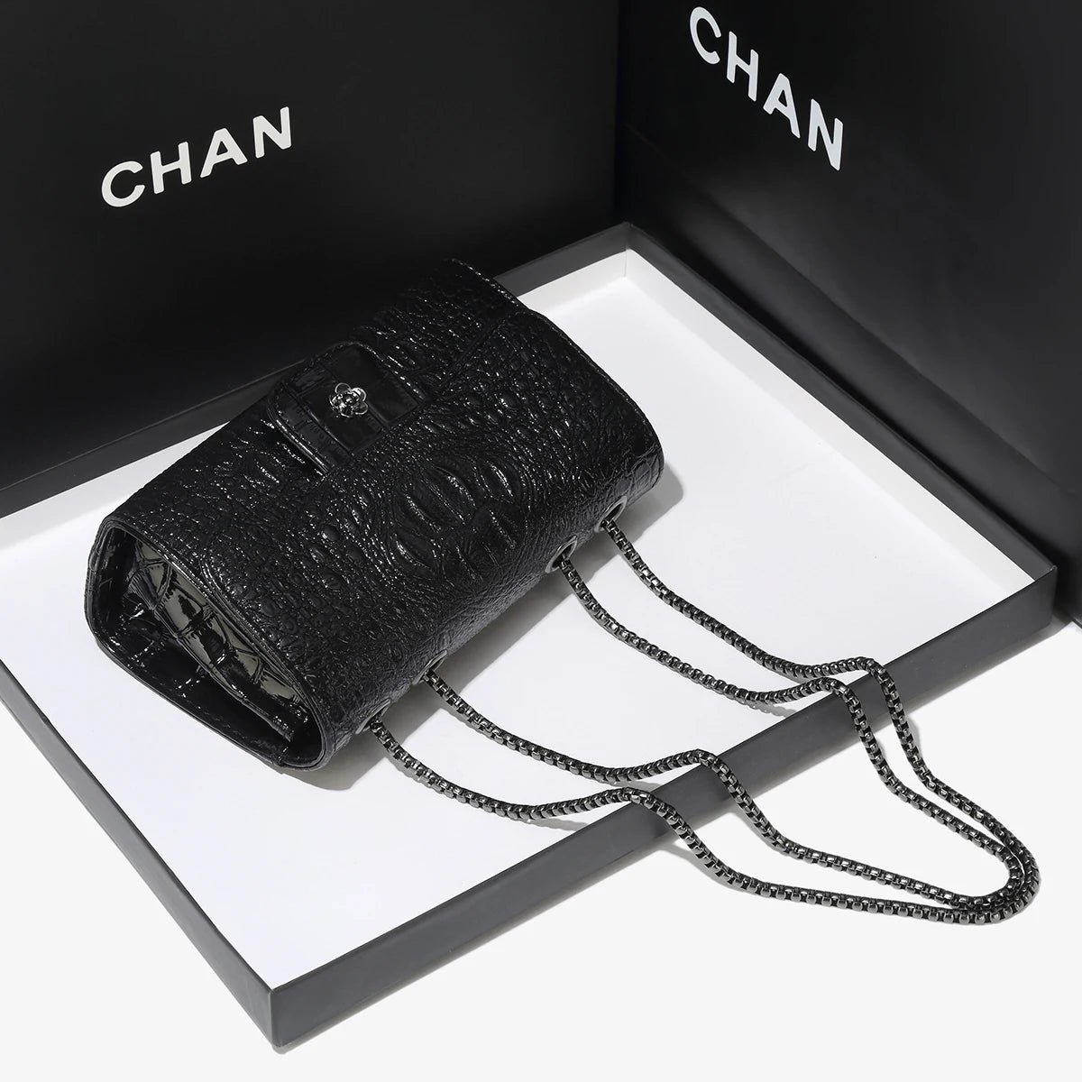 Crocodile Patterned Handbag   